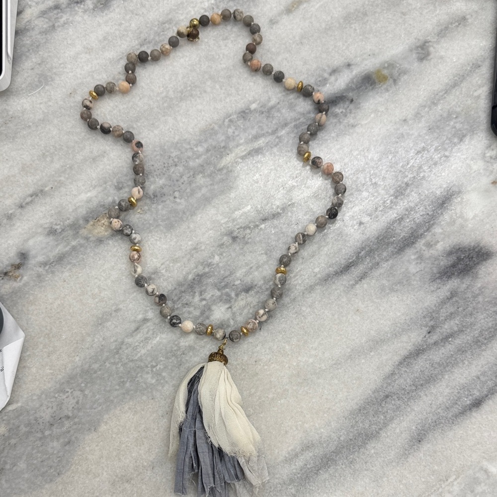 Beaded Bohemian Necklace with Tassel
